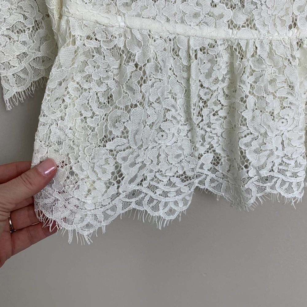 Joie Koda Ivory Lace Peplum Top - Size XS - Picture 3 of 9